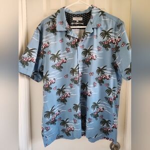 Ted Baker Shirt Men's Hawaiian Volcano Button-Up Short Sleeve Size 5 (XL)